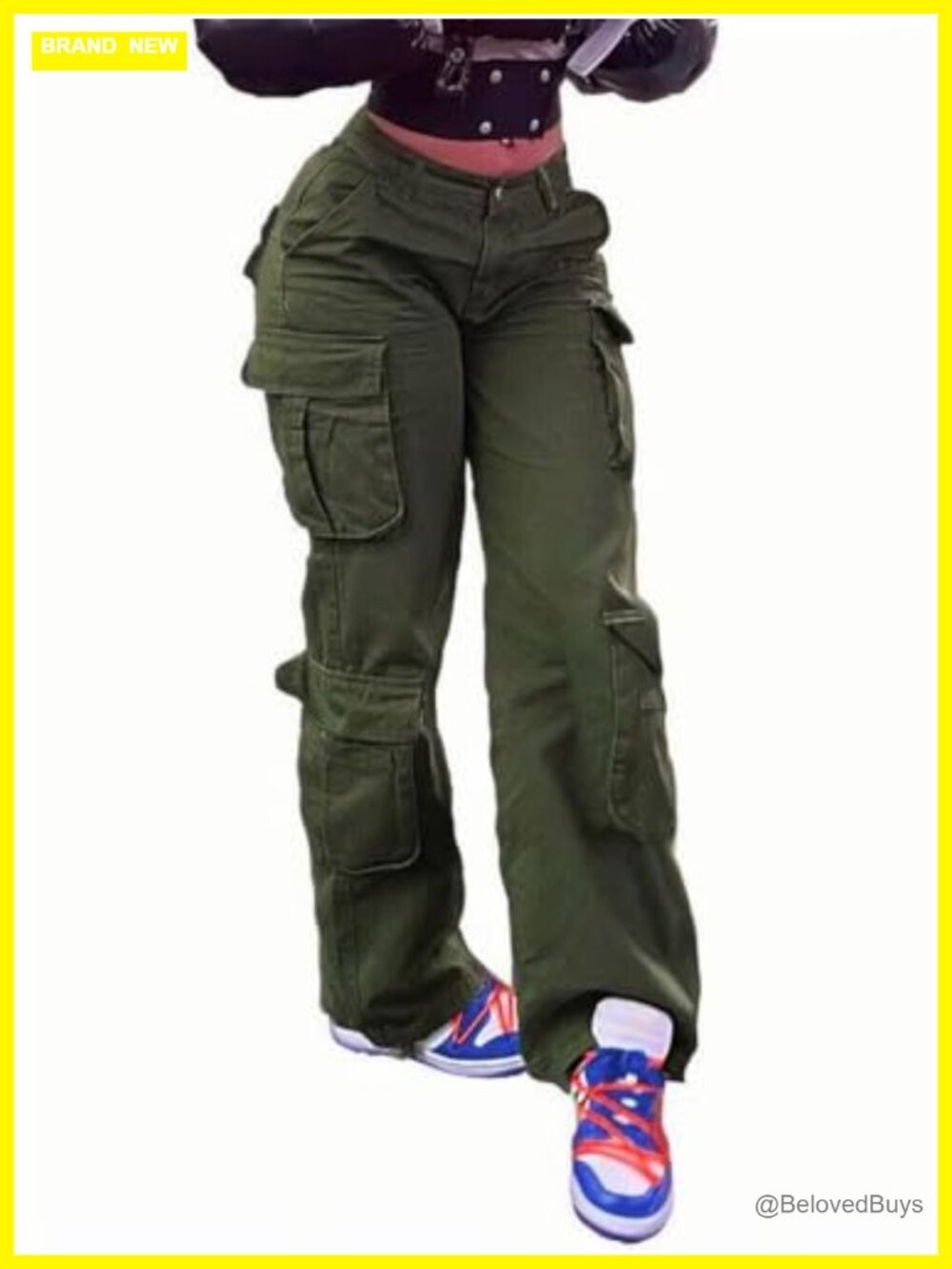 High Waist Wide Leg Cargo Jeans Multi Pocket Y2K Streetwear